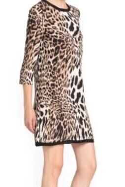 MNG Leopard Print Half Sleeve Mini Dress size 6